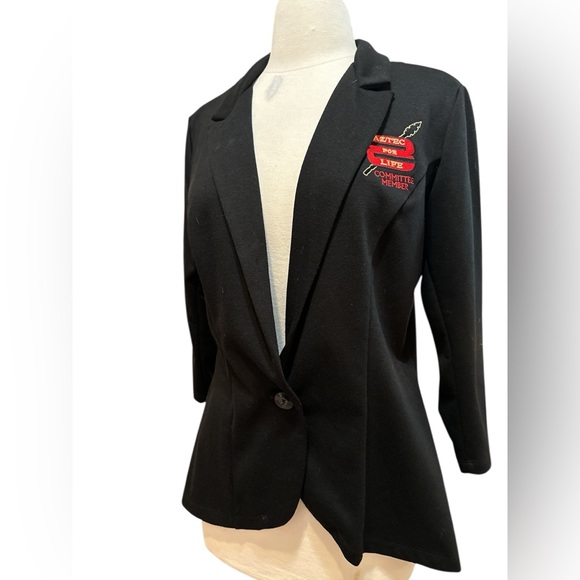 elevee Jackets & Blazers - Aztecs Black Women's Blazer with Red Embroidery